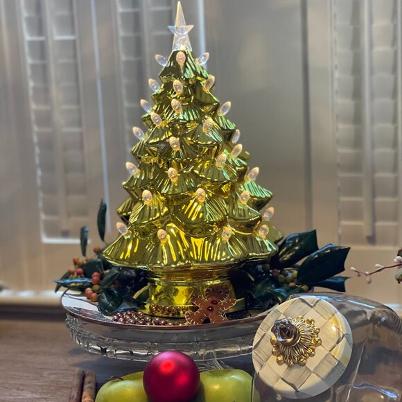 Vintage-Inspired 14" Gold Christmas Tree -CHILD-FRIENDLY ACRYLIC !(RETIRED) NWT - Picture 14 of 14
